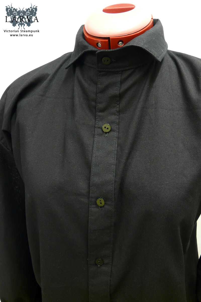 New Black Dress Shirt Victorian Collar RRP £34.95