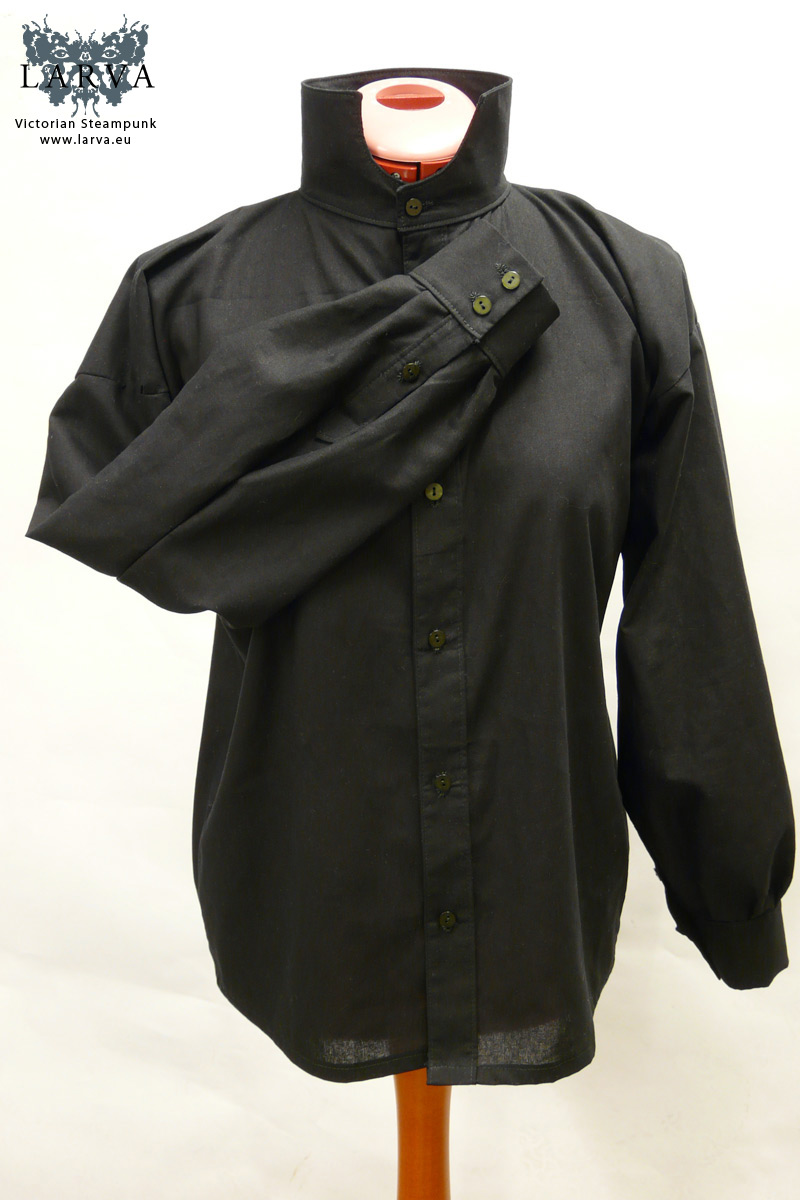 New Black Dress Shirt Victorian Collar RRP £34.95